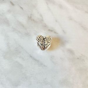 New silver Angel wings heart bracelet charm